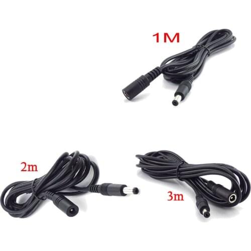10pcs/lot Power Cable Extension DC 12V Cord Adapter Female to Male Plug 5.5*2.1mm For Home Security Strip Light Power Cords