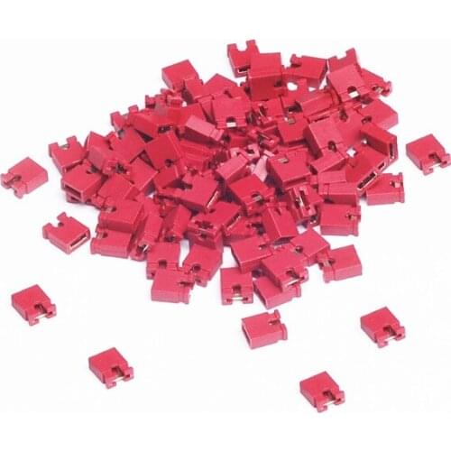 100Pcs Red 2.54mm Jumper Cap mini Jumper Short Circuit Cap Contion