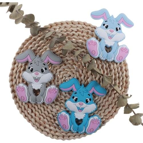 20pcs Babies Accessories Newborn Teether Silicone Baby Rabbit Teether Food Grade Silicone Teether For Teeth BPA Free Baby Toys
