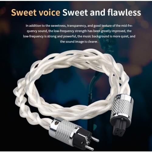 5NOCC Silver Plated HiFi Audio Power Cable 20A Plug AU/US/EU Version