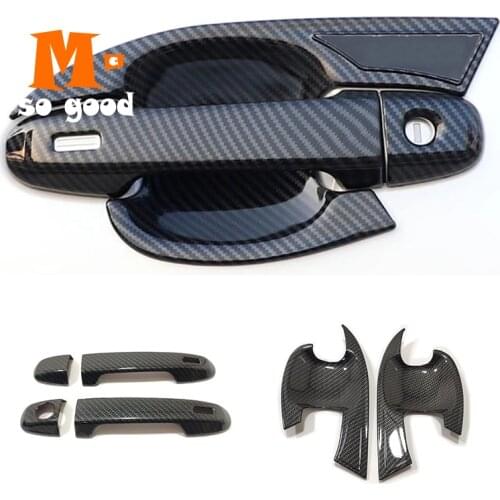 ABS Chrome/Carbon For Toyota C-HR CHR 2016 2017 2018 2019 2020 Car Outside Door Handle Bowl Cover Trim Accessories styling 4pcs