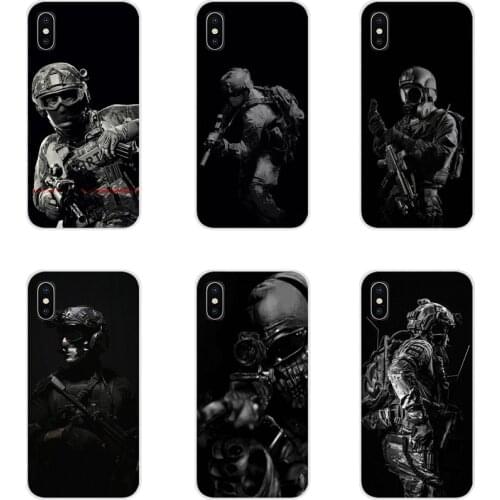 Tactical Swat Gear Pattern Soft Transparent Bag Case For Apple iPhone X XR XS 11 12Pro MAX 4S 5S 5C SE 2020 6S 7 8 Plus ipod 5 6