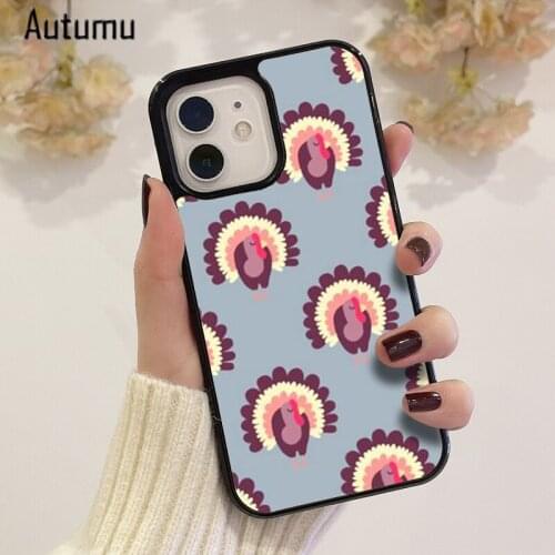 Phone Case for iPhone 12 mini X XS XR 11 Pro Max SE 2020 7 8 Plus Samsung S8 S9 S10 S20 S21 Thanksgiving turkey collection Cover