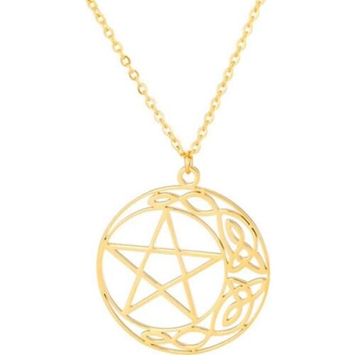 ETCAVCE Gold Color The Magic Maiden Pendant Necklaces For Women Hollow Neck Chain Vintage Jewelry Valentine Day Gift Bff 2021