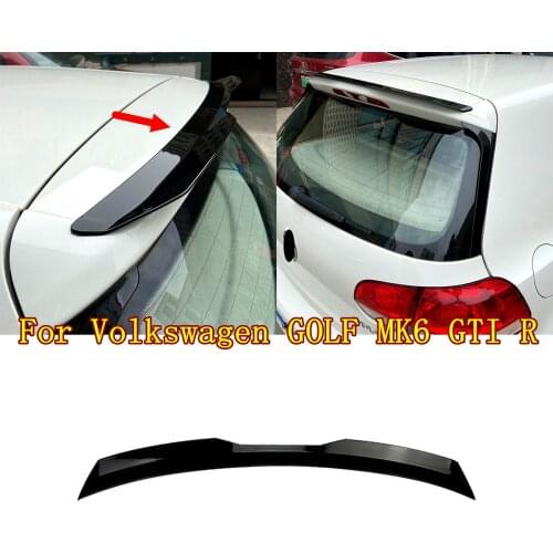 For Volkswagen GOLF MK6 GTI R ABS Plastic Painted Gloss Black Color Rear Roof Spoiler Tail Wing Car Styling