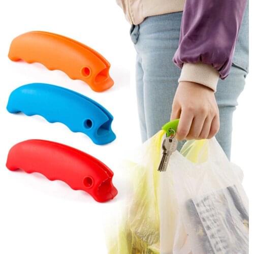Hot Portable Shopping Storage Bags Clip Handle Carry Bag Helper Tool Hanging Relaxed Carry Durable Soft Silicone Handheld Device