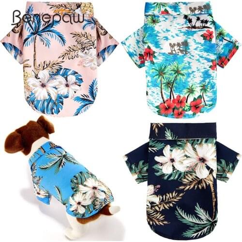 Benepaw Holiday Hawaiian Dog Shirt Comfortable Spring Summer Coconut Tree Print Puppy Pet Clothes For Small Medium Dogs