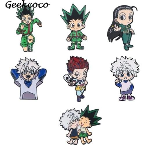 J2252 Funny Anime Metal Pins Enamel Brooches for Women Men Lapel Pin Backpack Badge Denim Pin