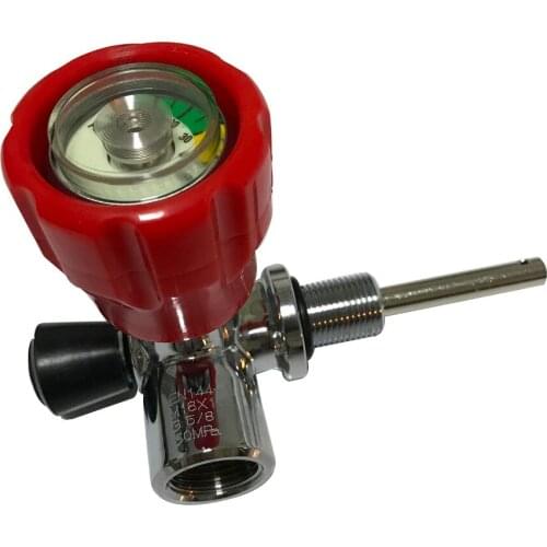 AC911 Acecare Red Gauge Valve M18*1.5 For Pcp Tank Scuba Diving Tank Composite Carbon Fiber Cylinder Valve Pcp Rifle Air Condor