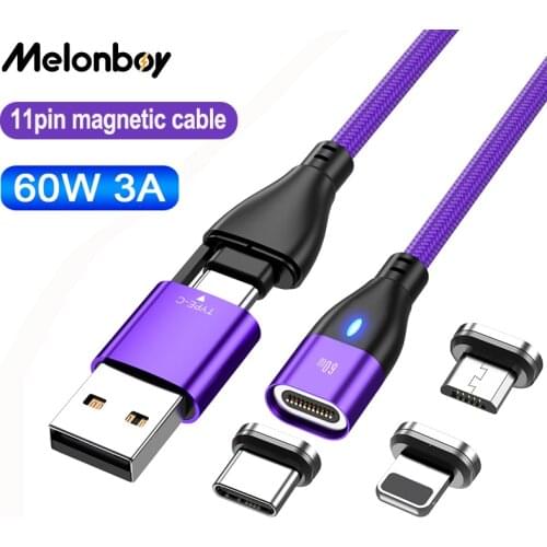 PD 60W USB C Type C Cable Micro Fast Charging Data Cable For iPhone Xiaomi Samsung Mobile Phone Charger Wire Laptop