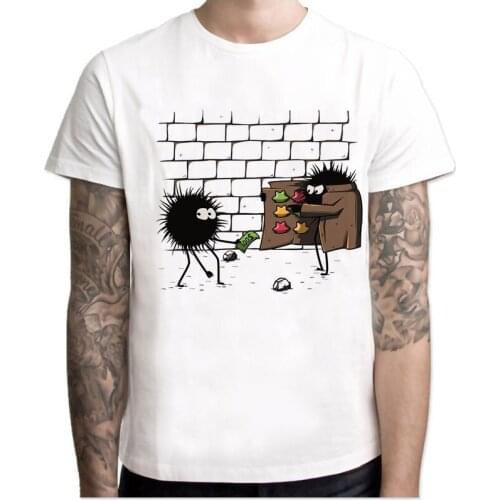 2018 Studio Ghibli T Shirt Men Spirited Away Mononoke Funny Japanese Anime My Neighbour Totoro Shirt White Tshirt Top T-shirt