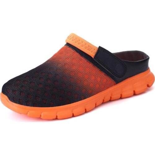 2021 Summer Men Women Sandal Mesh Mules Breathable Padded Beach Flip Flops Shoes Solid Flat Bath Outside Mens Slippers