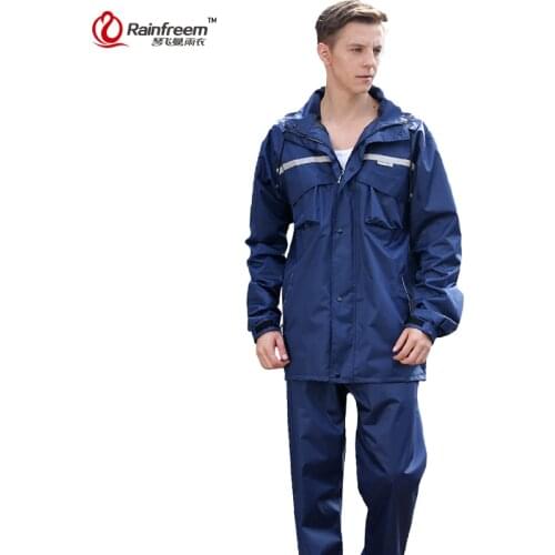 Rainfreem Impermeable Raincoat Women/Men Hood Rain Poncho Waterproof Rain Jacket Pants Suit Rainwear Men Motorcycle Rain Gear