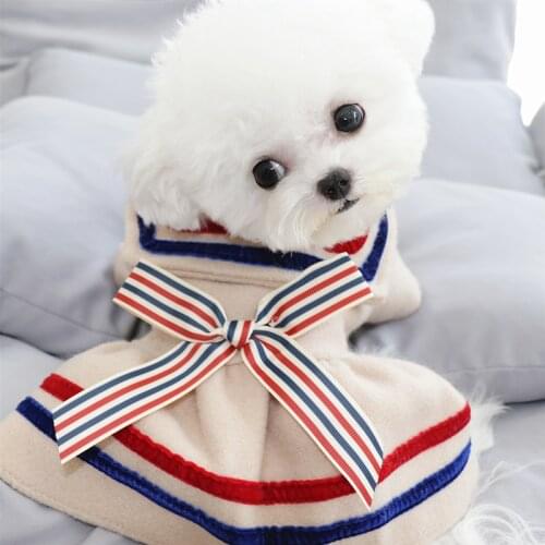New autumn and winter navy style pet skirt Teddy Bichon Hiromi VIP Schnauzer Yorkshire small dog dog clothes