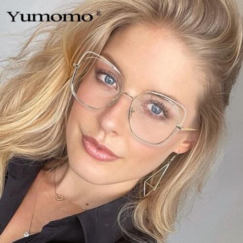 Alloy Square Anti Blue Light Glasses Women Men Double Metal Frame Eyewear Reading Unisex Glasses Optical Spectacle Eyeglass