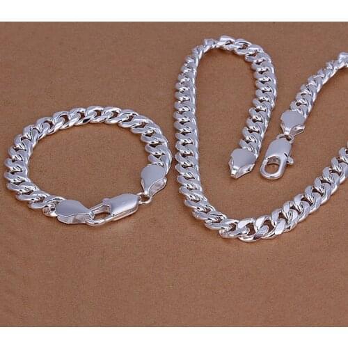 M925 Silver color wholesale trade, mens 10MM side of the body shrimp buckle two pieces of - suit S099 male design