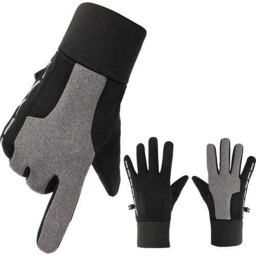 Autumn Winter Windproof Fleece Full Finger Motorcycle Bicycle Cycling Protection Gloves Cycling Gloves Motorcycle Parts