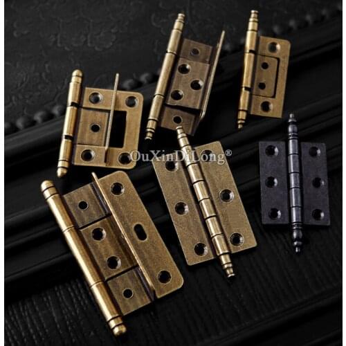Retro 10PCS 2.5inch European Antique Furniture Hinges Cabinet Mute Door Bearing Hinges Screen Splints Hinges Without Slotting