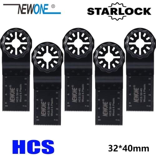 NEWONE 32*40mm Starlock Long HCS Saw Blades fit Power Oscillating Tools for Wood/Plastic Cutting HCS 45mm Starlock Blades