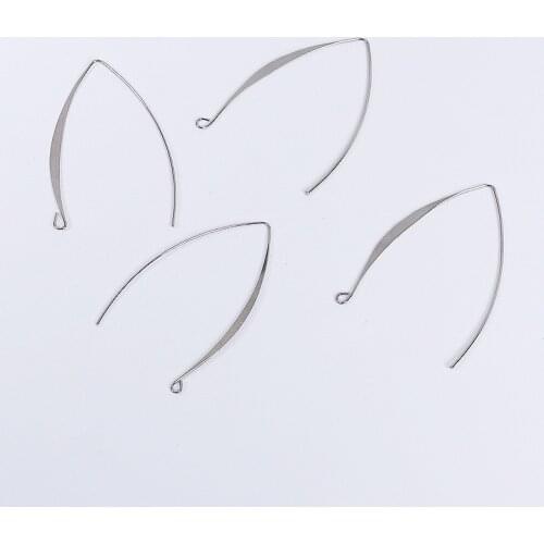 30 PCS 42mm Metal Copper Gold Rhodium Color V Shape Ear Hook Pins Earrings Accessories For DIY Jewelry Making
