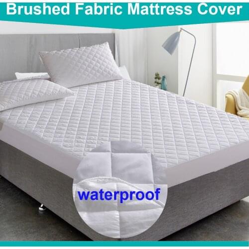 Bed Cover Brushed Fabric Quilted Mattress Protector Waterproof Mattress Topper for Bed Anti-mite Mattress Cover copri rete letto