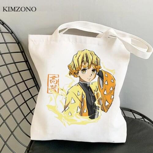 Demon Slayer Kimetsu No Yaiba shopping bag bolso shopper bolsa grocery shopper bag fabric boodschappentas sacola sacolas