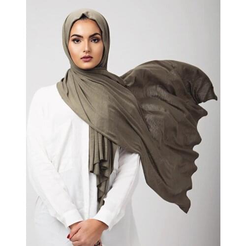 85*180cm Trendy women muslim jersey hijab scarf foulard femme size plus hijabs Islamic shawls soild cotton headscarf for women