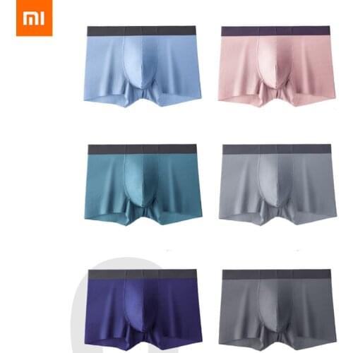 New Xiaomi 3D Ice Silk Panties Soft Breathable Cool Mens Boxer Shorter Ultra-thin Translucent Sexy Men Underwear Underpant