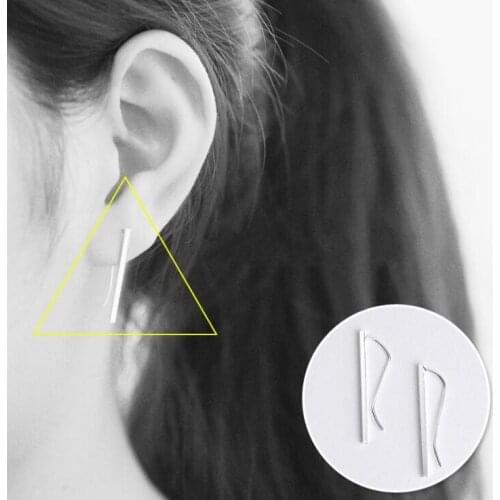 Yiustar 2017 New Fashion Bar Ear Climbers For Women Simple vertical ear cuff Brincos SYED131