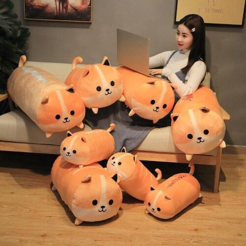1PCS 40-90CM lovely bread dog plush toy soft Shiba Inu plus stuffed long pillow child toy squeeze toy sofa bedroom decoration