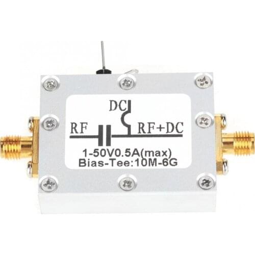 10MHz-6GHz Bias Tee 10MHz-6GHz DC1-50V Broadband Radio Frequency Microwave Coaxial Bias Measuring Access