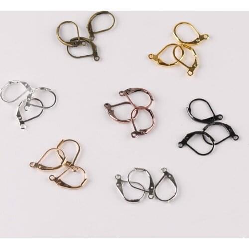 10Pcs DIY handmade earring jewelry metal earring hook D-shaped French ear hook French hook elastic hook accessories