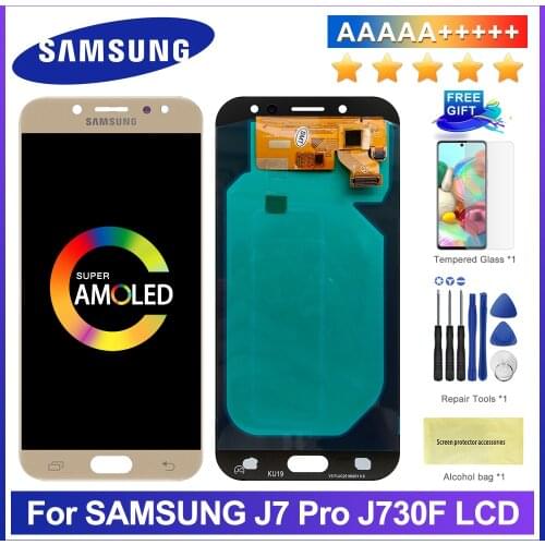 100% Original 5.5" AMOLED Display For SAMSUNG Galaxy J7 Pro 2017 J730 J730F LCD Touch Screen Digitizer Assembly Replacement