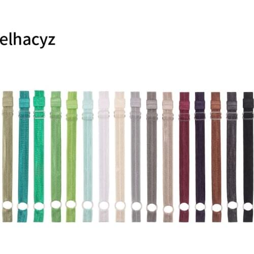 30pcs/lot New Candy Colors Headbands FOE Band Hair Elastic Band Adjustable Hairband with Plastic Ring Girls DIY Hair Accessories