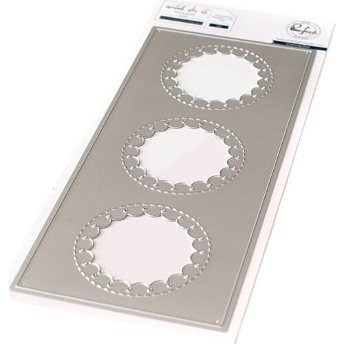 AliliArts Metal Cutting Dies Stitched Scallop Circle diy Scrapbooking Photo Album Decorative Embossing PaperCard Crafts Die 2020