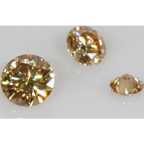BOEYCJR 0.5/1/2ct Champagne Round Brilliant VVS1 Moissanite Diamond Loose Bead Jewelry Accessories