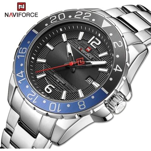NAVIFORCE Luxury Brand Mens Watches 2021 Fashion Classic Calendar Quartz Clock Stainless Steel 3ATM Waterproof Wristwatch Male