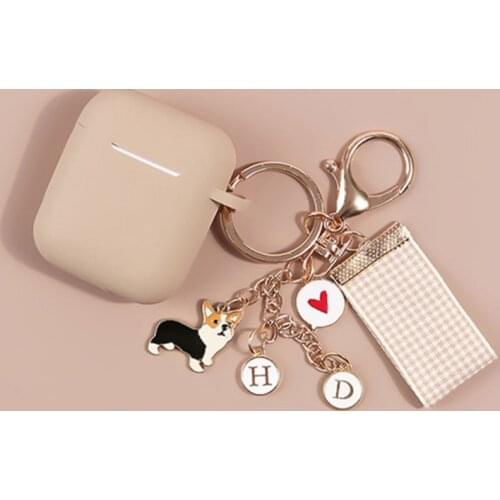 For Apple AirPods Case Cute Corgi Cartoon Earphone Cases For Airpods 1 Accessories Protective Cover Corgi Key Ring Gifts
