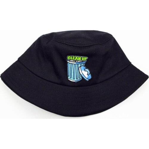 2021 Geometric Clean Up Embroidery Cotton Bucket Hat Fisherman Hat Outdoor Travel Hat Sun Cap Hats for Men and Women 359