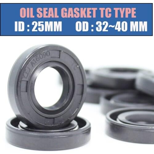 ID 25mm Oil Seal Gasket TC Type Inner 25*32/33/34/35/36/37/38/39/40 mm 10Pcs Bearing Accessories Radial Shaft NBR Seals