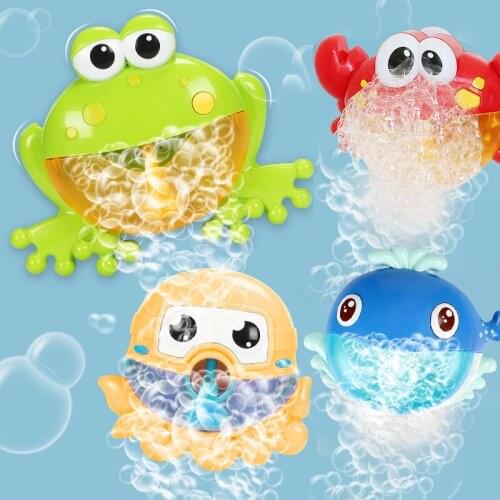 Bath toys Bathing spouts Bubble Crabs frog octopus whale Foaming Machine bathroom oyuncak for Children Water Swimming shower kid