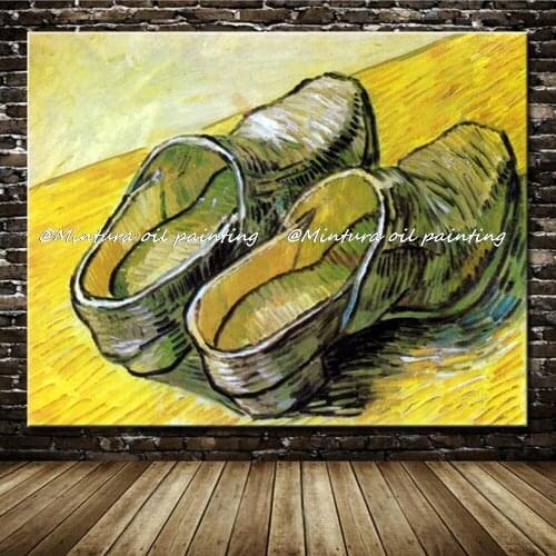 Apair Of Wooden Clogs By Vincent Van Gogh 100%Handmade Reproduction Oil Painting On Canvas Wall Art Picture For Home Decoration