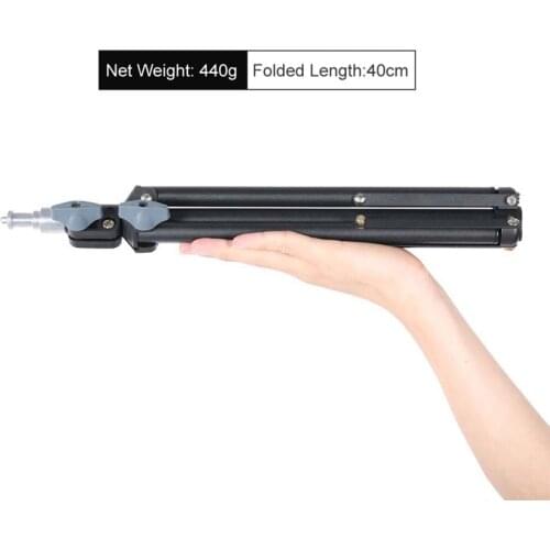 Light Weight 75cm/29.53in Table Steel Metal Tripod mini Light Stand w/ 1/4" Screw for Photo Studio Led Lamp, Max Load 2kg/4.4lb