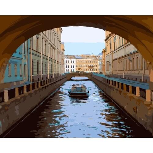 MaHuaf-i134 DIY painting by numbers art canvas painting for living room wall frameless landscape of Russia cultural capital