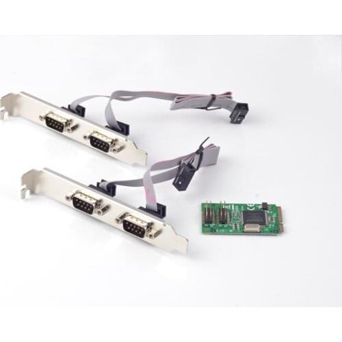 Mini PCI-Express to 4 Port RS232 DB9 Pin Serial Card Chipset for MosChip MCS9904