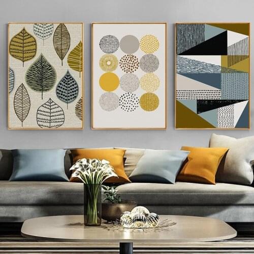 Minimalist wall art painting, abstract canvas sheets with prints, decorative image for living room, Nordic style, home decor