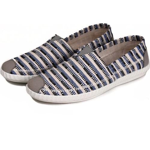 Mens shoes walking shoes summer canvas shoes mens breathable casual youth one-pedal fashion cloth shoes Korean version of the