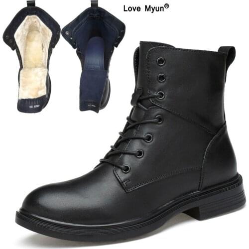 Big Size Men Warm Boots High-top Men Military Boots Super Quality Winter Men Genuine Leather Boots timber land shoes