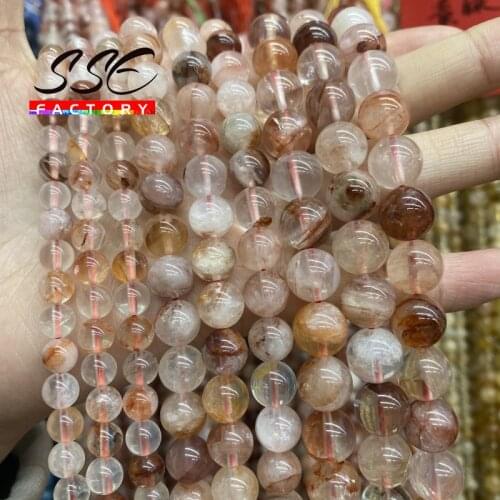 AAAAA Natural Red Rutilated Quartz Beads Round Beads For Jewelry Making DIY Charms Bracelet Necklace Accessories 6 8 10mm 15