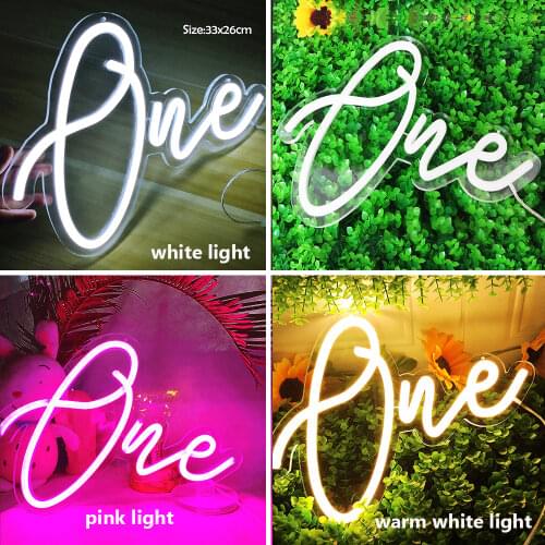 Birthday Custom Made Number One Neon Sign Phrase Led Lights Party Wedding Wall Art Home Bar Light Personalized Decor